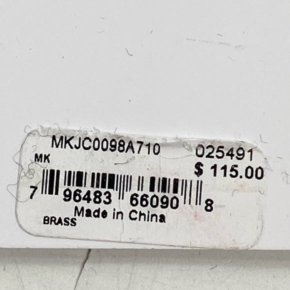 MICHAEL KORS COSTUME GOLD MK LOGO STUDS WITH CONNECTOR CHAIN EARRINGS NWT $115 - Picture 5 of 5